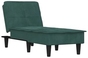 Chaise longue veludo verde-escuro