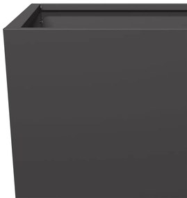 Vaso/floreira de jardim 2 pcs 45x45x75 cm aço preto