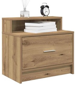 vidaXL Mesas de cabeceira c/ gaveta 2pcs 51x31x47cm carvalho artisiano