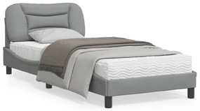 vidaXL Estrutura de cama sem colchão 80x200 cm tecido cinzento-claro