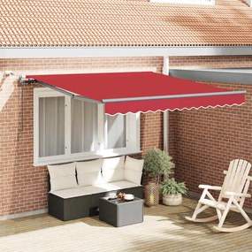 Toldo Retrátil Automático com LED Vermelho 300x250 cm