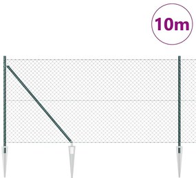 Conjunto de Postes de Cerca Verde 1 x 10 m