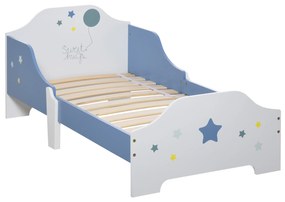HOMCOM Cama para Crianças 143x74x59 cm Cama Infantil com Desenho em Estrelas Carga 50 kg para Dormitório Azul e Branco | Aosom Portugal