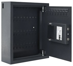 Cofre com Teclado Cinza Escuro Aço, Cromo Médio Fechaduras