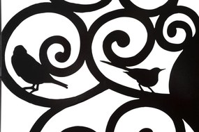 PAINEL DE PAREDE DE FERRO TRÊS 70X1X70 CM PRETO