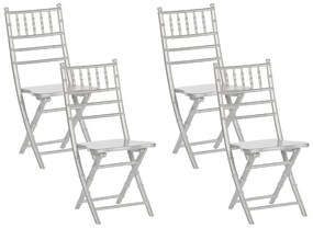 Conjunto de 4 cadeiras em madeira prateada MACHIAS Beliani
