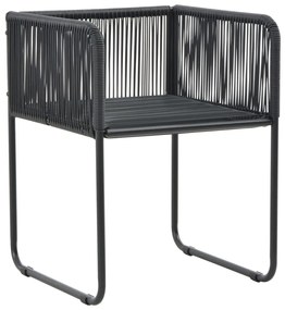 5 pcs Conjunto de jantar para jardim preto