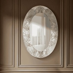 ESPELHO OVAL 87,5x6,5x128 CM (TAMANHO INTERIOR DO ESPELHO 55X93 CM) PRATEADO