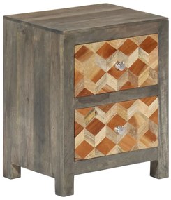 Mesa de cabeceira 40x30x50cm madeira mangueira maciça cinzento