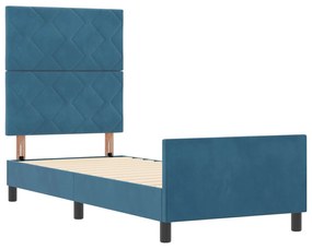 Estrutura de Cama de Veludo Azul Escuro vidaXL 80x200 cm