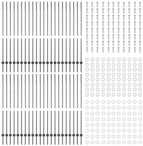 Painéis de Cerca 44 pcs Cinzeto 100 x 1.5 m Aço revestido a pó
