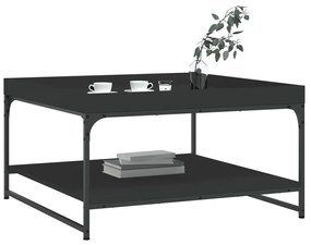 Mesa de centro 80x80x45 cm derivados de madeira/ferro preto