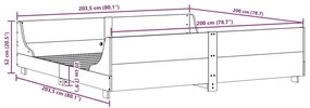 Cama sem colchão 200x200 cm pinho maciço castanho-mel