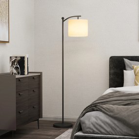 Candeeiro de pé regulável com 2 temperaturas de cor, com comando à distância, temporizador de 60 minutos, 160 cm, preto
