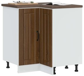vidaXL Armário base canto cozinha Lucca madeira carvalho castanho