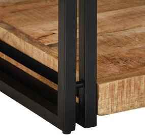 Mesa de centro 90x50x38 cm madeira de mangueira áspera maciça