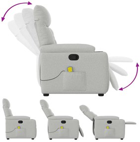 Cadeira de massagem reclinável tecido cinzento