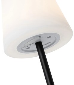 Candeeiro de mesa preto recarregável com LED e dimmer IP54 - Jude Moderno