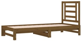 Estrutura sofá-cama de puxar 2x(90x200) cm pinho castanho-mel