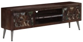 Móvel de TV madeira recuperada maciça 140x30x45 cm