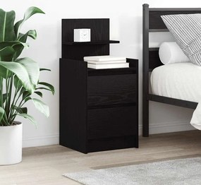 Mesa de cabeceira com 2 gavetas 38x34x80 cm preto