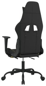 Cadeira de gaming com apoio de pés tecido preto e verde-claro