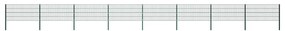 vidaXL Painel de vedação com postes de ferro 1385x80 cm verde