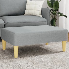vidaXL Apoio de pés 77x55x31 cm tecido cinzento-claro