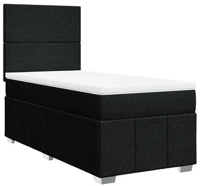 Cama com molas/colchão 80x200 cm tecido preto