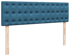 Estrutura de cama otomana com colchão 160x200 cm azul escuro