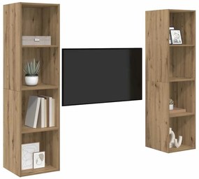 Conjunto de móvel de TV 2 pcs Castanho 37 x 37 x 142.5 cm