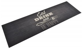 Tapete de cozinha lavável 60x180 cm veludo padrão cozinha preto