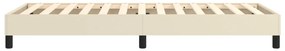 Estrutura de cama 90x200 cm couro artificial cor creme
