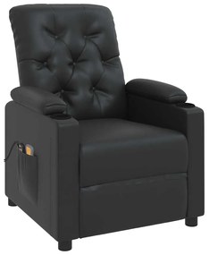 Poltrona massagens elevatória couro artificial preto