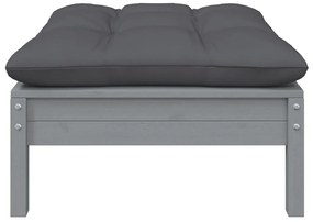 7 pcs conjunto lounge de jardim c/ almofadões pinho maciço