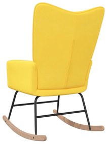 Cadeira de baloiço tecido amarelo mostarda