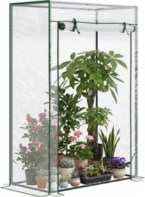 Outsunny Estufa com Porta Enrolável e Estrutura de Aço Estufa de Jardim para Cultivo de Plantas 100x50x150 cm Transparente | Aosom Portugal