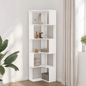 Estante canto 5 prateleiras 50x50x179 cm deriv. madeira branco
