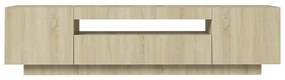 Móvel de TV com luzes LED 160x35x40 cm carvalho sonoma