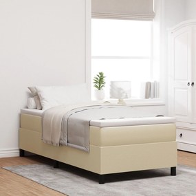 Cama com Box Spring com Colchão Verde Claro Cinza 90x200 cm Tecido de