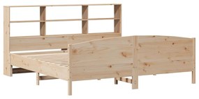 Cama com estante sem colchão 200x200 cm pinho maciço