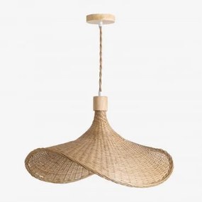 Lâmpada De Teto Em Bambu Chaifer Natural & 55 X 45 Cm & A - Sklum