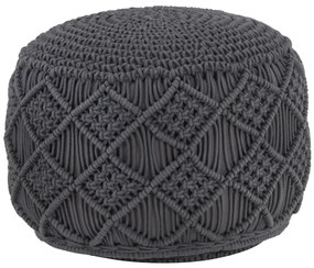 vidaXL Pufe artesanal em macramé 45x30 cm algodão antracite