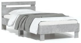 vidaXL Estrutura de cama c/ cabeceira deriv. madeira cinzento cimento