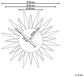 Relógio de parede em metal dourado ø 50 cm BELFART Beliani