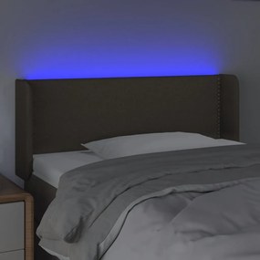 Cabeceira de cama c/ luzes LED 103x16x78/88cm cinza-acastanhado