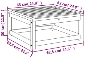 Mesa de jardim 63x63x30 cm madeira de acácia maciça