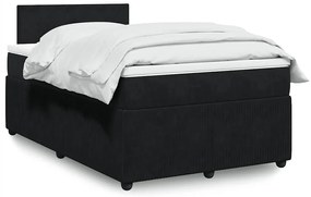 Cama boxspring com colchão 120x200 cm veludo preto