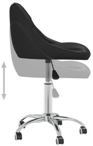 Cadeiras de jantar giratórias 2 pcs couro artificial preto