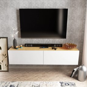 Móvel TV Poling – Branco Nogueira – 159,7 x 36,8 x 34,1 cm